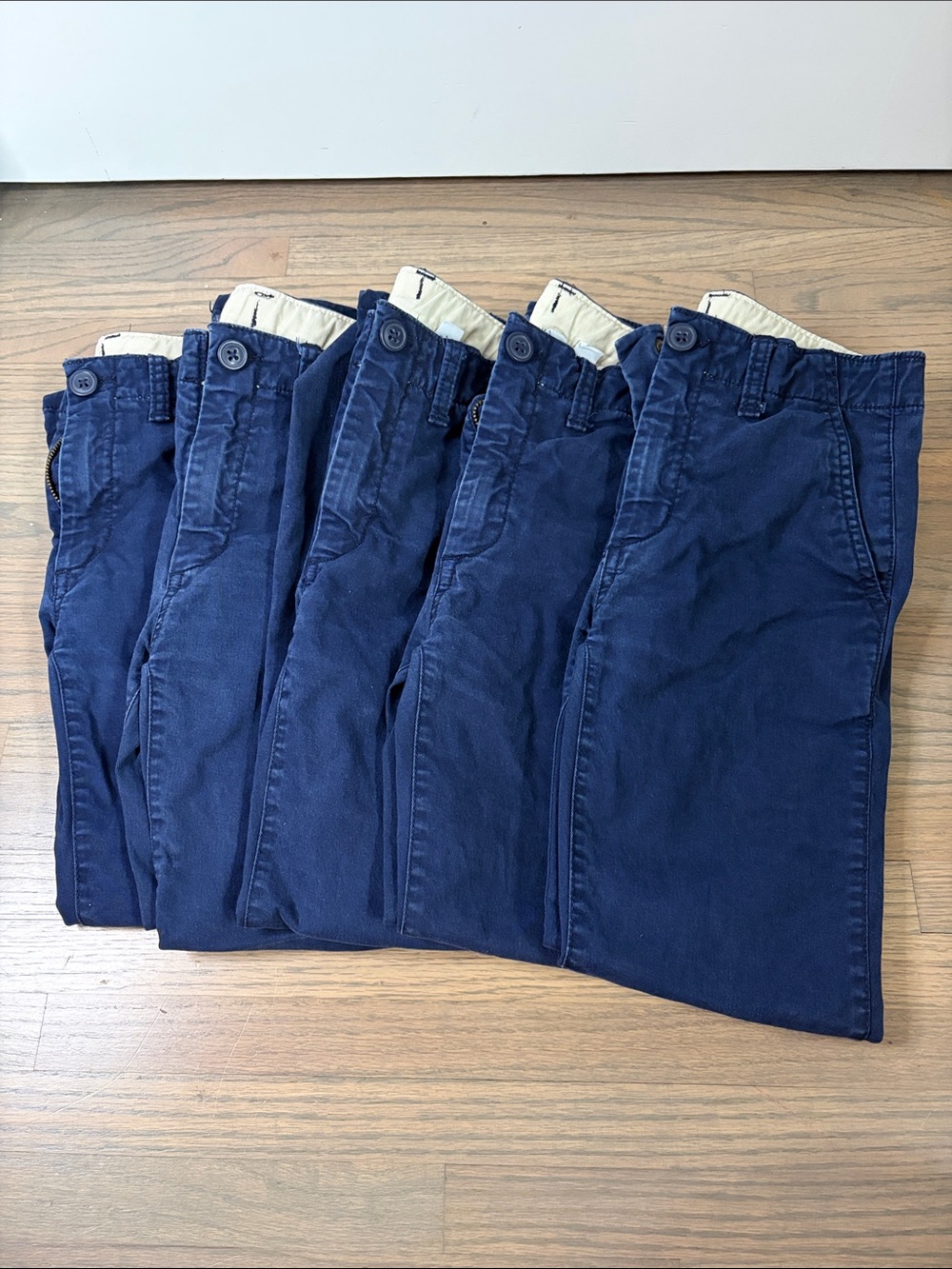 GAP Kids Lot of 5 Boys Navy Blue Chino Pants - Size 8 - School Uniforms